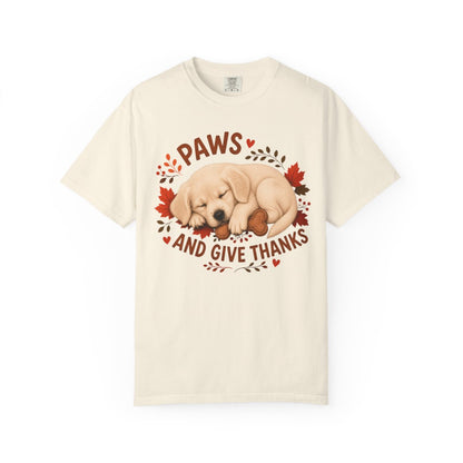 English Cream Golden Retriever Thanksgiving Shirt, Paws Give Thanks Tee, Fall Dog Lover Gift