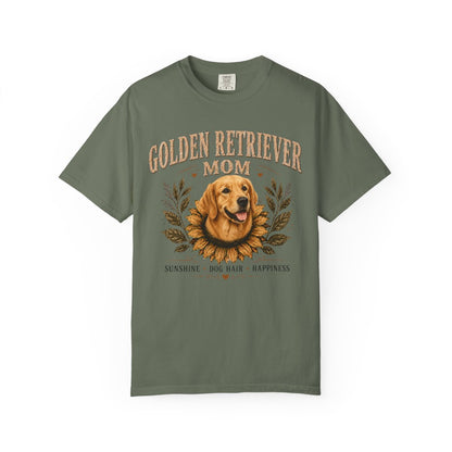 Golden Retriever Mom Shirt, Sunflower Golden Retriever Tee, Vintage Dog Lover Gift