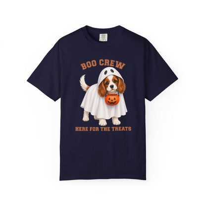 Blenheim Cavalier Boo Crew Halloween Shirt, Here for the Treats Dog Mom Tee