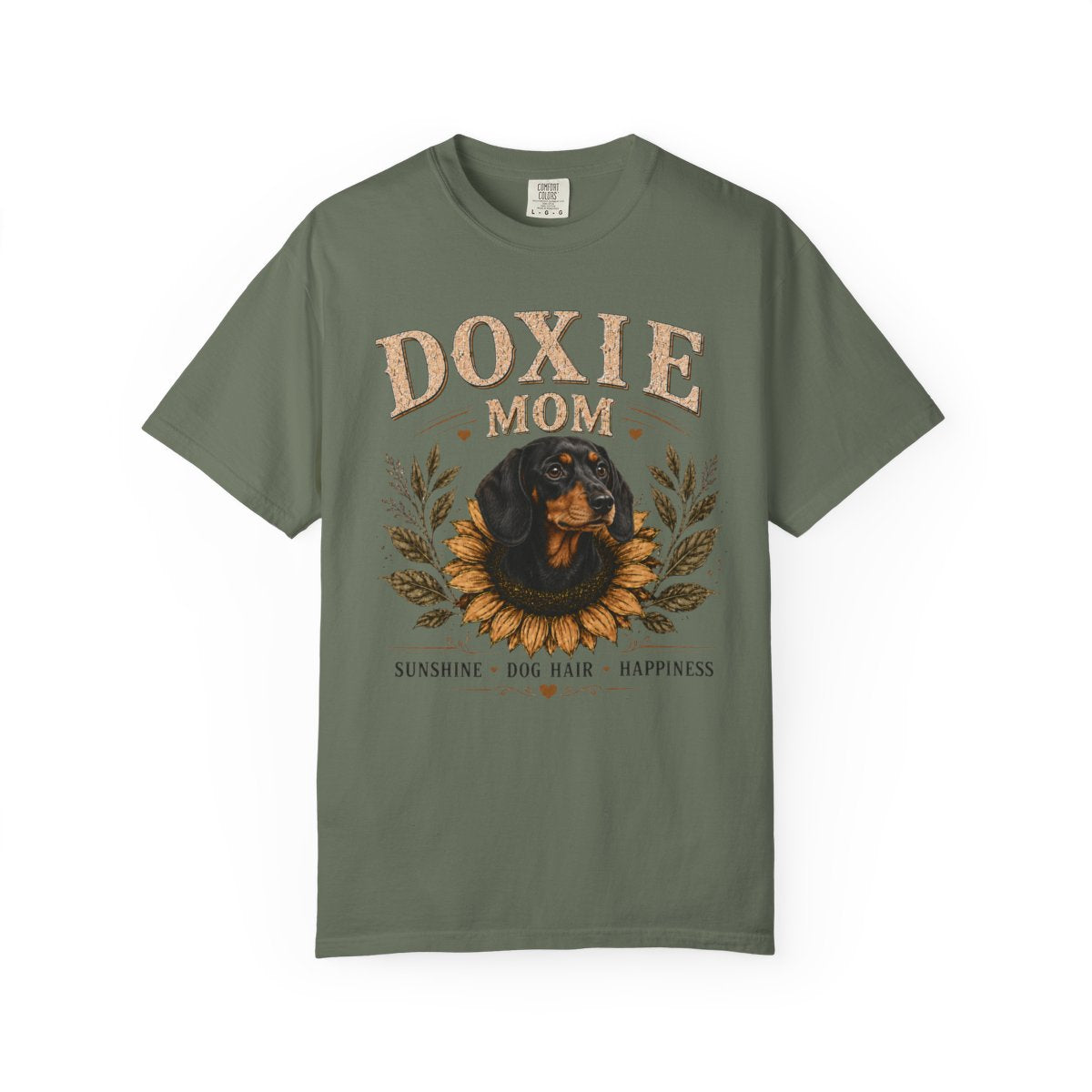 Black and Tan Dachshund Mom Shirt, Doxie Sunflower Tee, Vintage Dog Lover Gift