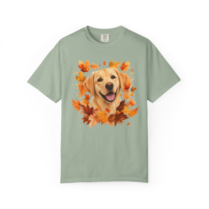 Yellow Lab Fall Shirt, Autumn Dog Mom Comfort Colors Tee