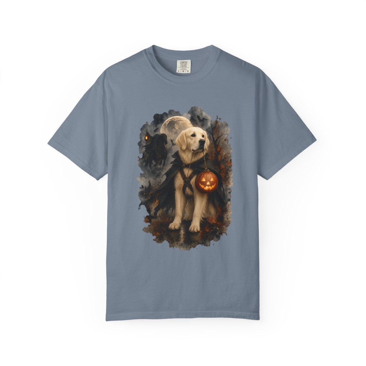English Cream Golden Retriever Headless Horseman Inspired Halloween Comfort Colors Shirt