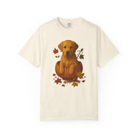 Load image into Gallery viewer, Yellow Lab in Pumpkin Fall Dog Lover Shirt, Cute Autumn Labrador Tee for Dog Moms
