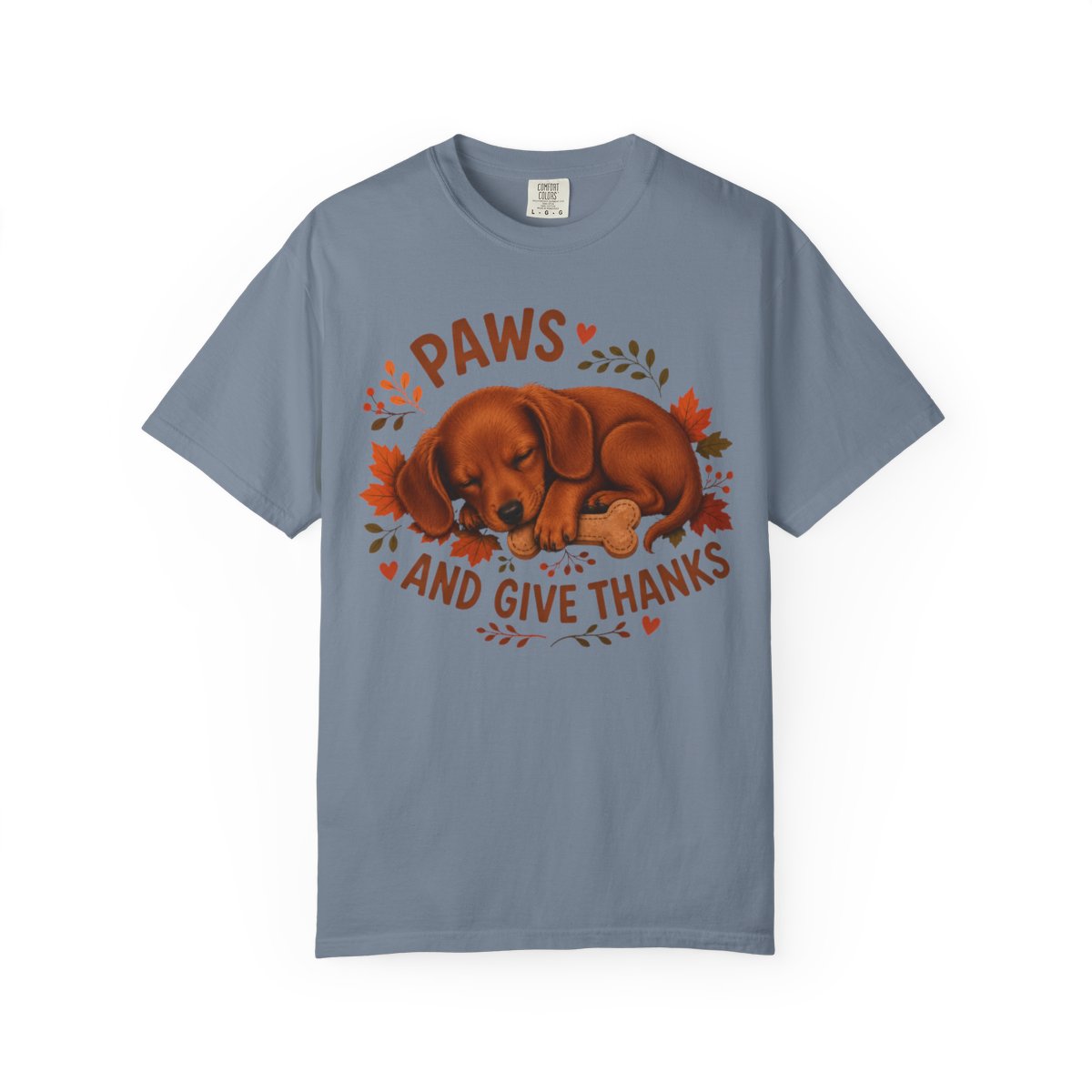 Red Dachshund Thanksgiving Shirt, Paws Give Thanks Tee, Fall Doxie Dog Lover Gift