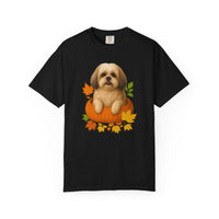 Load image into Gallery viewer, Shih Tzu Pumpkin Shirt, Cute Fall Dog Lover Tee on Comfort Colors 1717
