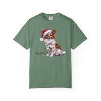 Load image into Gallery viewer, Papillon Christmas Lights Shirt, Festive Holiday Tee for Small Dog Lovers
