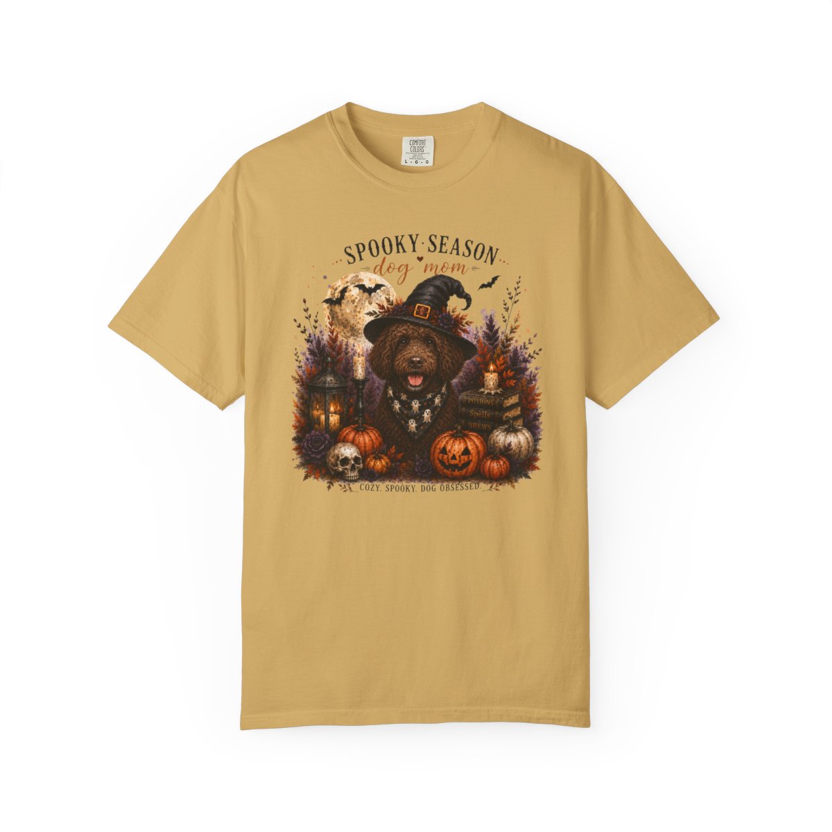 Brown Portuguese Water Dog Spooky Season Dog Mom Halloween Shirt