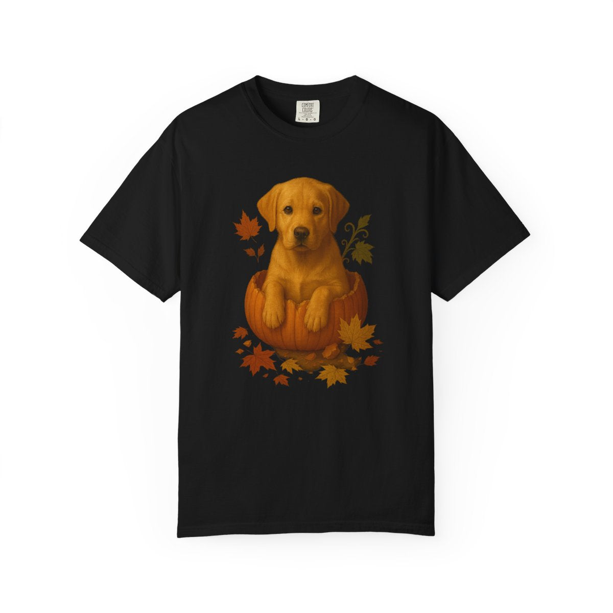 Yellow Lab in Pumpkin Fall Dog Lover Shirt, Cute Autumn Labrador Tee for Dog Moms