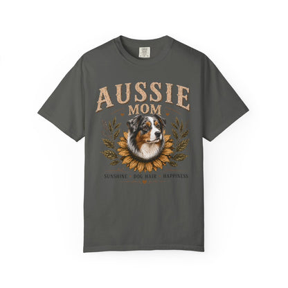 Australian Shepherd Mom Shirt, Aussie Mom Sunflower Tee, Vintage Dog Lover Gift