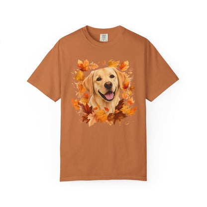 Yellow Lab Fall Shirt, Autumn Dog Mom Comfort Colors Tee