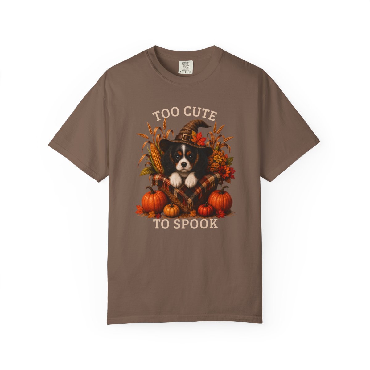 Tricolor Cavalier Halloween Shirt, Too Cute To Spook Fall Dog Lover Tee