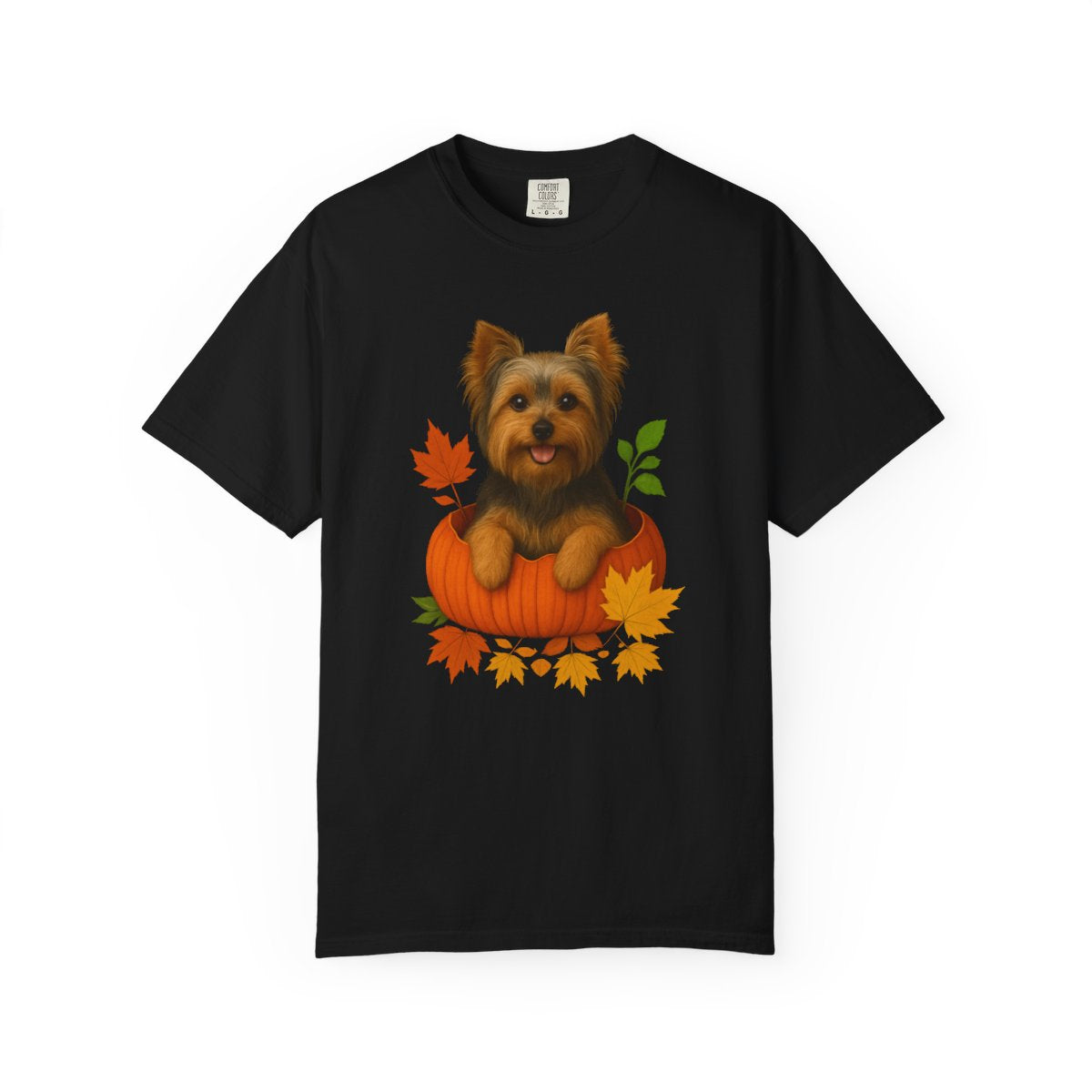 Yorkshire Terrier Pumpkin Shirt, Cute Fall Dog Lover Tee on Comfort Colors 1717