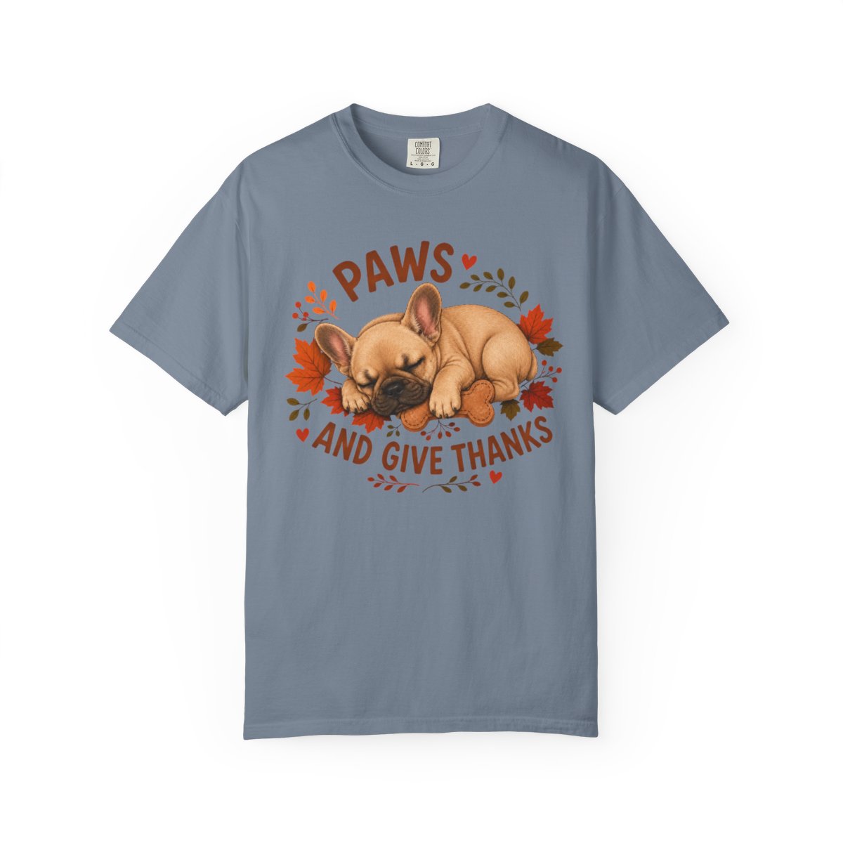 French Bulldog Thanksgiving Shirt, Paws Give Thanks Tee, Fall Frenchie Dog Lover Gift