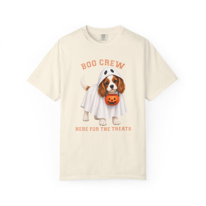 Blenheim Cavalier Boo Crew Halloween Shirt, Here for the Treats Dog Mom Tee