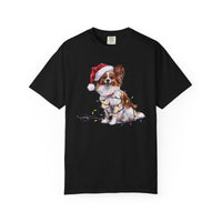 Load image into Gallery viewer, Papillon Christmas Lights Shirt, Festive Holiday Tee for Small Dog Lovers
