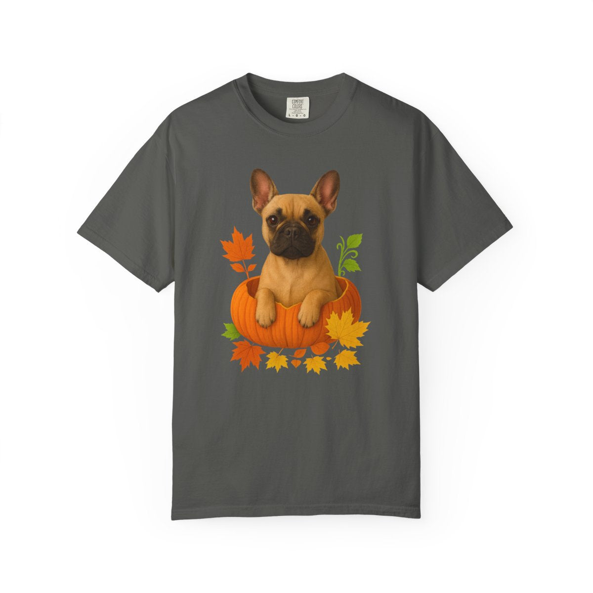 Fawn French Bulldog in Pumpkin Fall Shirt, Cute Autumn Dog Tee for Frenchie Lovers