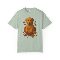 Load image into Gallery viewer, Yellow Lab in Pumpkin Fall Dog Lover Shirt, Cute Autumn Labrador Tee for Dog Moms

