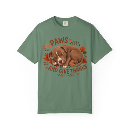 Pitbull Thanksgiving Shirt, Paws Give Thanks Tee, Fall Pit Bull Dog Lover Gift