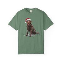Load image into Gallery viewer, Christmas Chocolate Labrador Shirt, Christmas Lights Dog Tee, Christmas Dog, Lab Mom Tee, Gift for Dog Lover, Chocolate Lab

