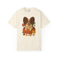 Load image into Gallery viewer, Papillon Pumpkin Shirt, Fall Dog Lover Tee on Comfort Colors 1717
