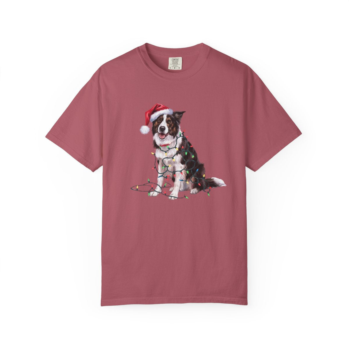 Christmas Border Collie Shirt, Christmas Lights Dog Tee, Christmas Dog Tee, Border Collie Mom Tshirt, Gift for Dog Lover, Border Collie