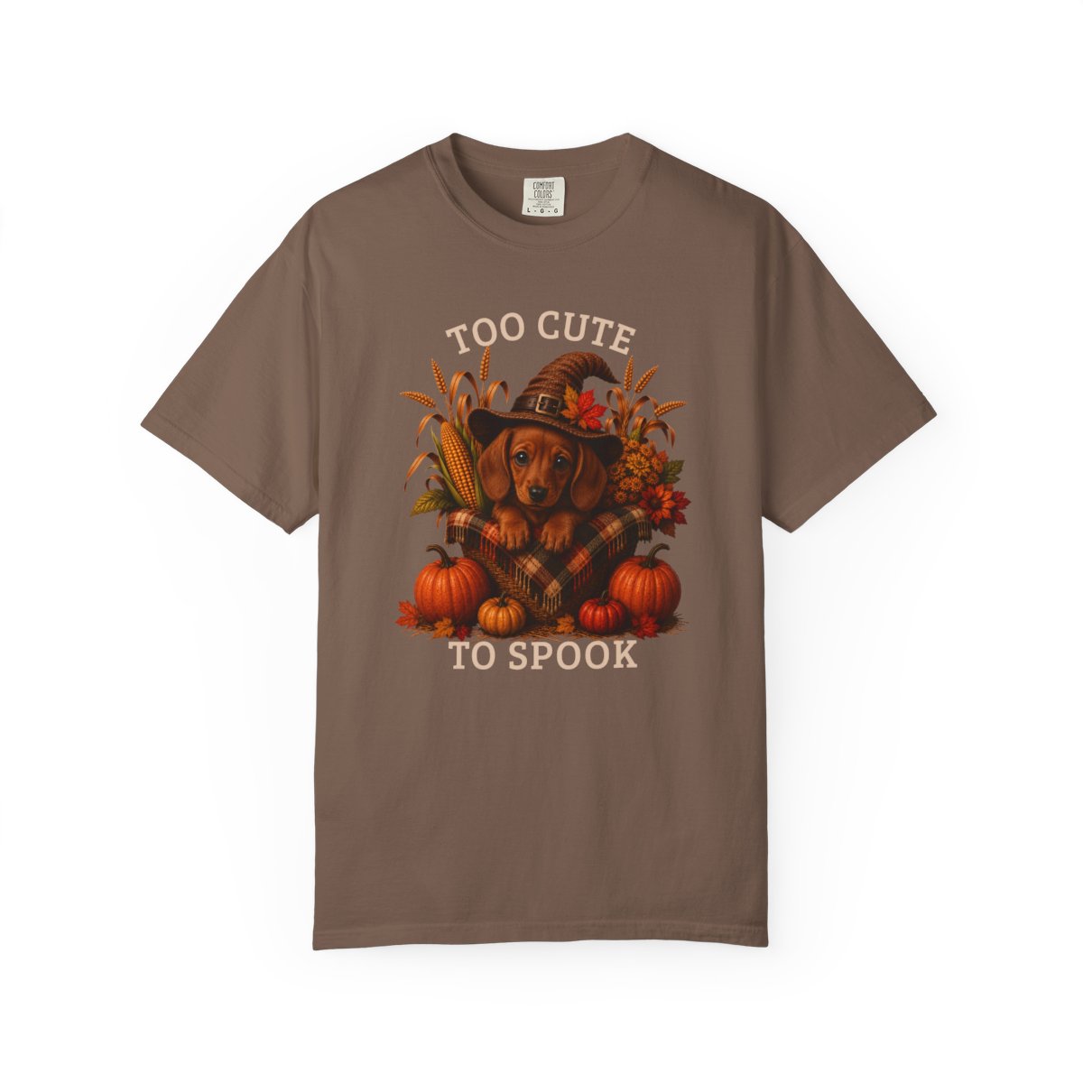 Red Dachshund Halloween Shirt, Too Cute To Spook Fall Dog Lover Tee