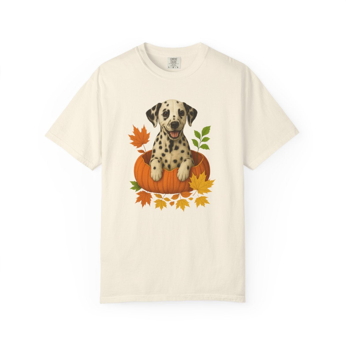 Dalmatian Pumpkin Shirt, Cute Fall Dog Lover Tee on Comfort Colors 1717