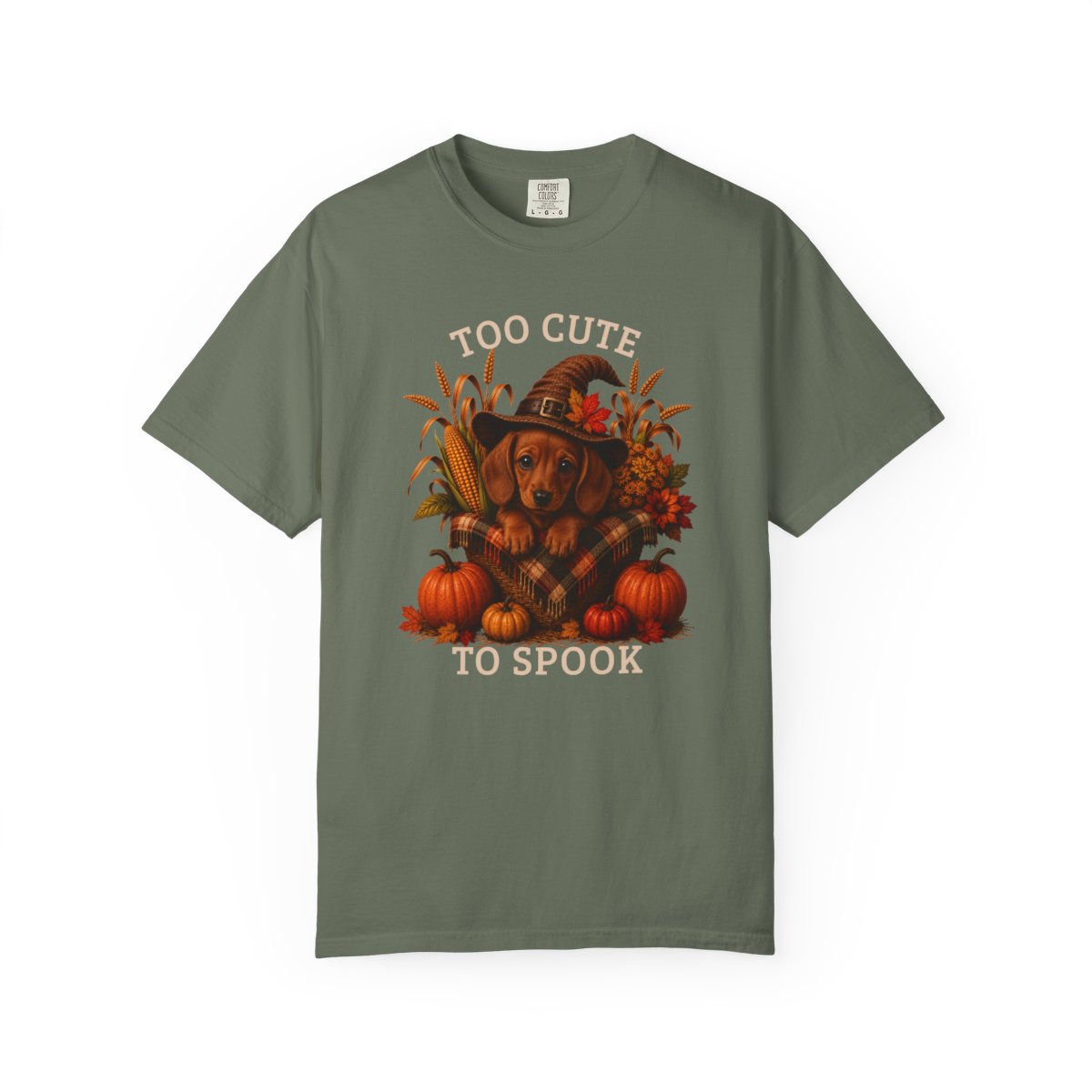 Red Dachshund Halloween Shirt, Too Cute To Spook Fall Dog Lover Tee
