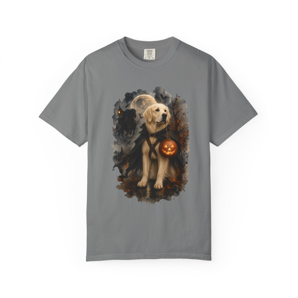 English Cream Golden Retriever Headless Horseman Inspired Halloween Comfort Colors Shirt