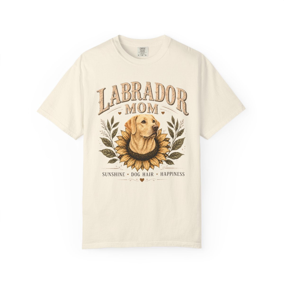 Yellow Lab Mom Shirt, Labrador Retriever Sunflower Tee, Vintage Dog Lover Gift
