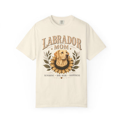 Yellow Lab Mom Shirt, Labrador Retriever Sunflower Tee, Vintage Dog Lover Gift