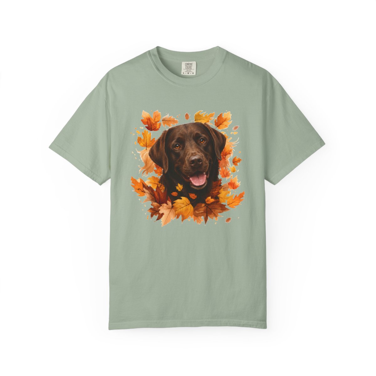 Chocolate Lab Fall Shirt, Autumn Dog Mom Comfort Colors Tee
