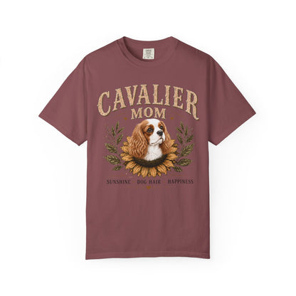 Blenheim Cavalier Mom Shirt, Cavalier King Charles Spaniel Tee, Sunflower Dog Lover Gift