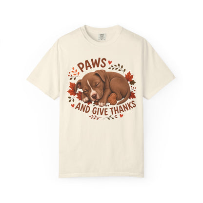 Pitbull Thanksgiving Shirt, Paws Give Thanks Tee, Fall Pit Bull Dog Lover Gift