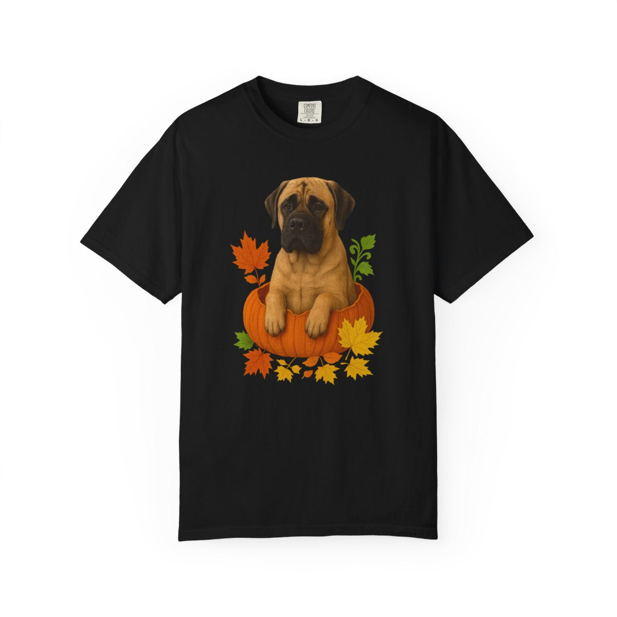 Mastiff in Pumpkin Fall Shirt, Cute Autumn Dog Tee for Mastiff Moms and Big Dog Lovers