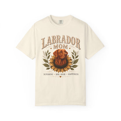 Fox Red Lab Mom Shirt, Labrador Retriever Sunflower Tee, Vintage Dog Lover Gift