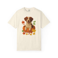 Load image into Gallery viewer, Brittany Spaniel in Pumpkin Fall Shirt, Cute Autumn Dog Tee for Brittany Lovers
