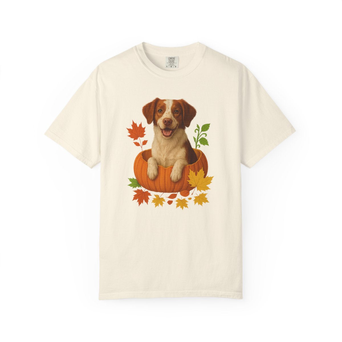 Brittany Spaniel in Pumpkin Fall Shirt, Cute Autumn Dog Tee for Brittany Lovers