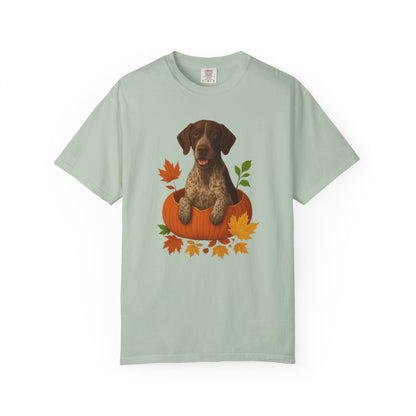 German Shorthaired Pointer Pumpkin Shirt, Fall Comfort Colors Dog Lover Tee