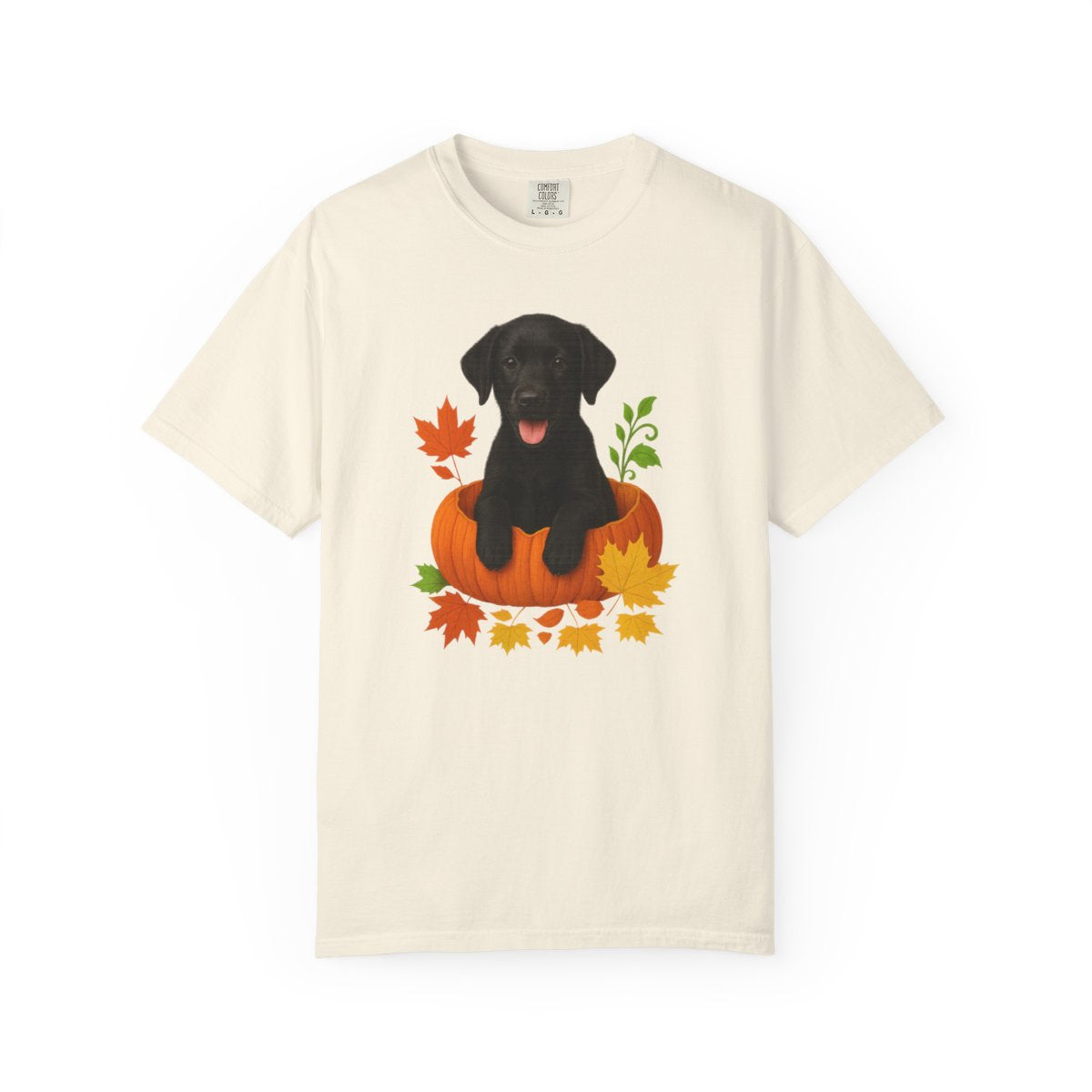 Black Lab in Pumpkin Fall Dog Lover Shirt, Cute Autumn Puppy Tee for Dog Moms