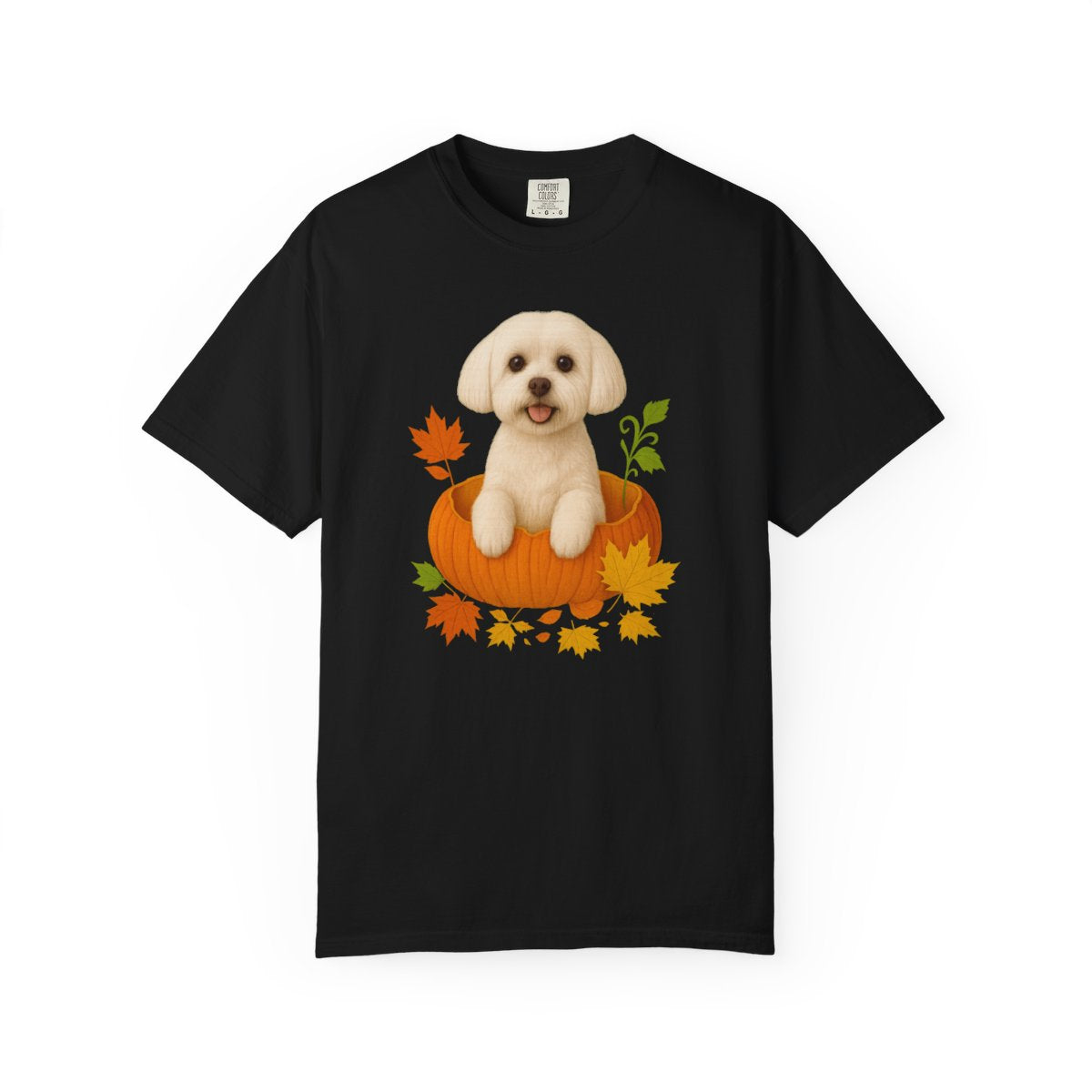 Maltese in Pumpkin Fall Shirt, Cute Autumn Dog Tee for Maltese Moms and Pet Lovers