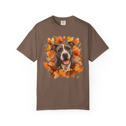 Pitbull Fall Shirt, Autumn Dog Mom Comfort Colors Tee