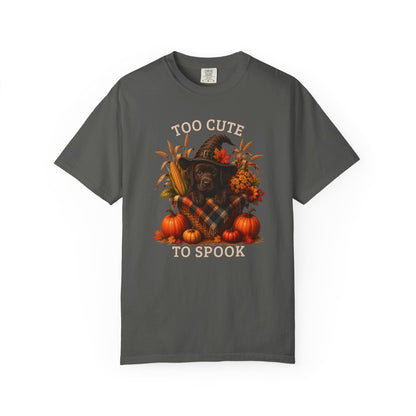 Chocolate Lab Halloween Shirt, Too Cute To Spook Fall Dog Lover Tee