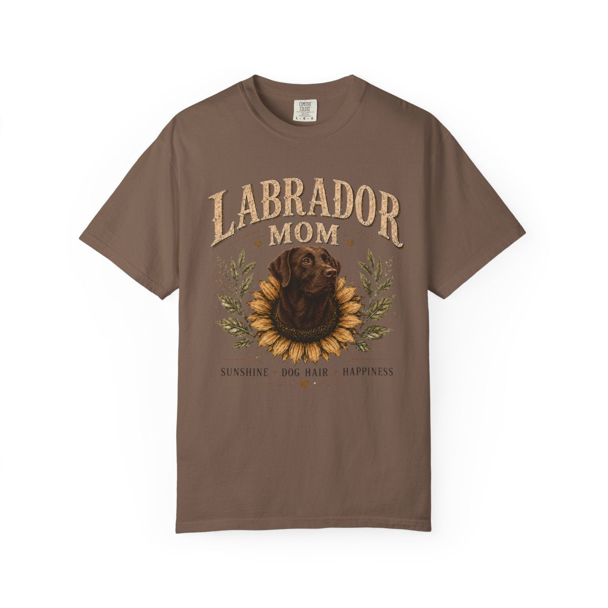 Chocolate Lab Mom Shirt, Labrador Retriever Sunflower Tee, Vintage Dog Lover Gift