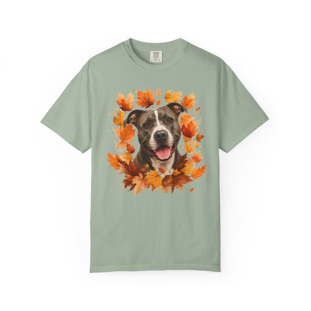 Pitbull Fall Shirt, Autumn Dog Mom Comfort Colors Tee