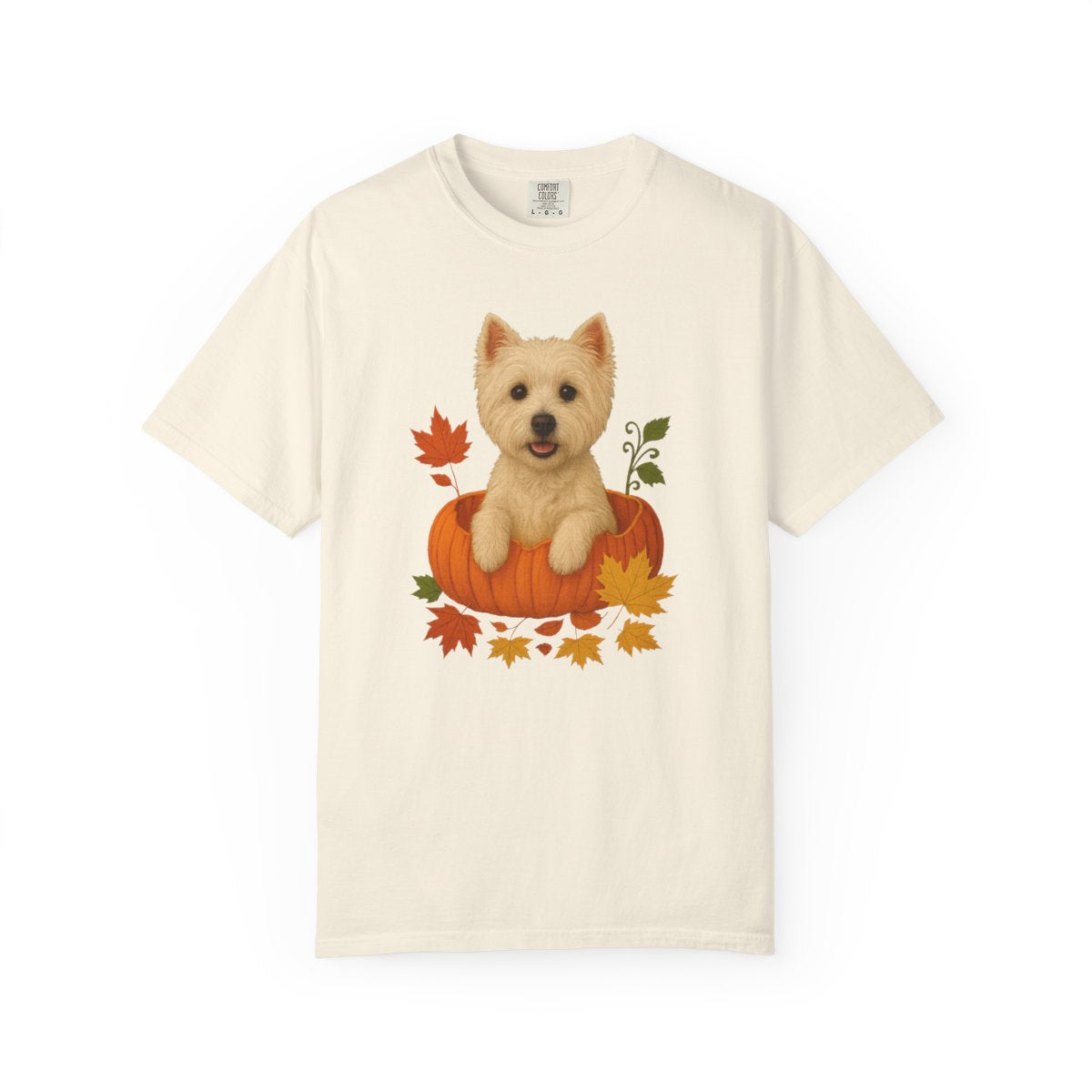 Westie Pumpkin Shirt, Cute Fall Dog Lover Tee Featuring West Highland White Terrier
