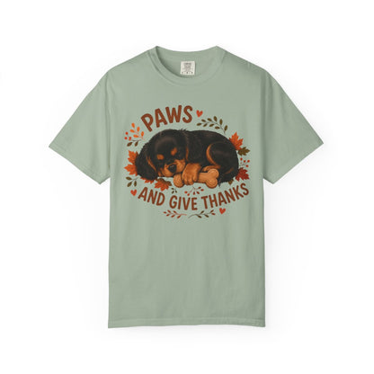 Black and Tan Cavalier Thanksgiving Shirt, Paws Give Thanks Tee, Fall Dog Lover Gift