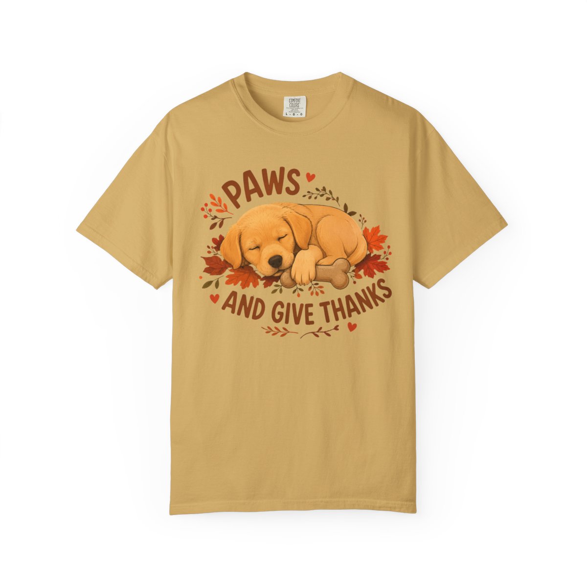 Yellow Lab Thanksgiving Shirt, Paws Give Thanks Tee, Fall Labrador Retriever Lover Gift
