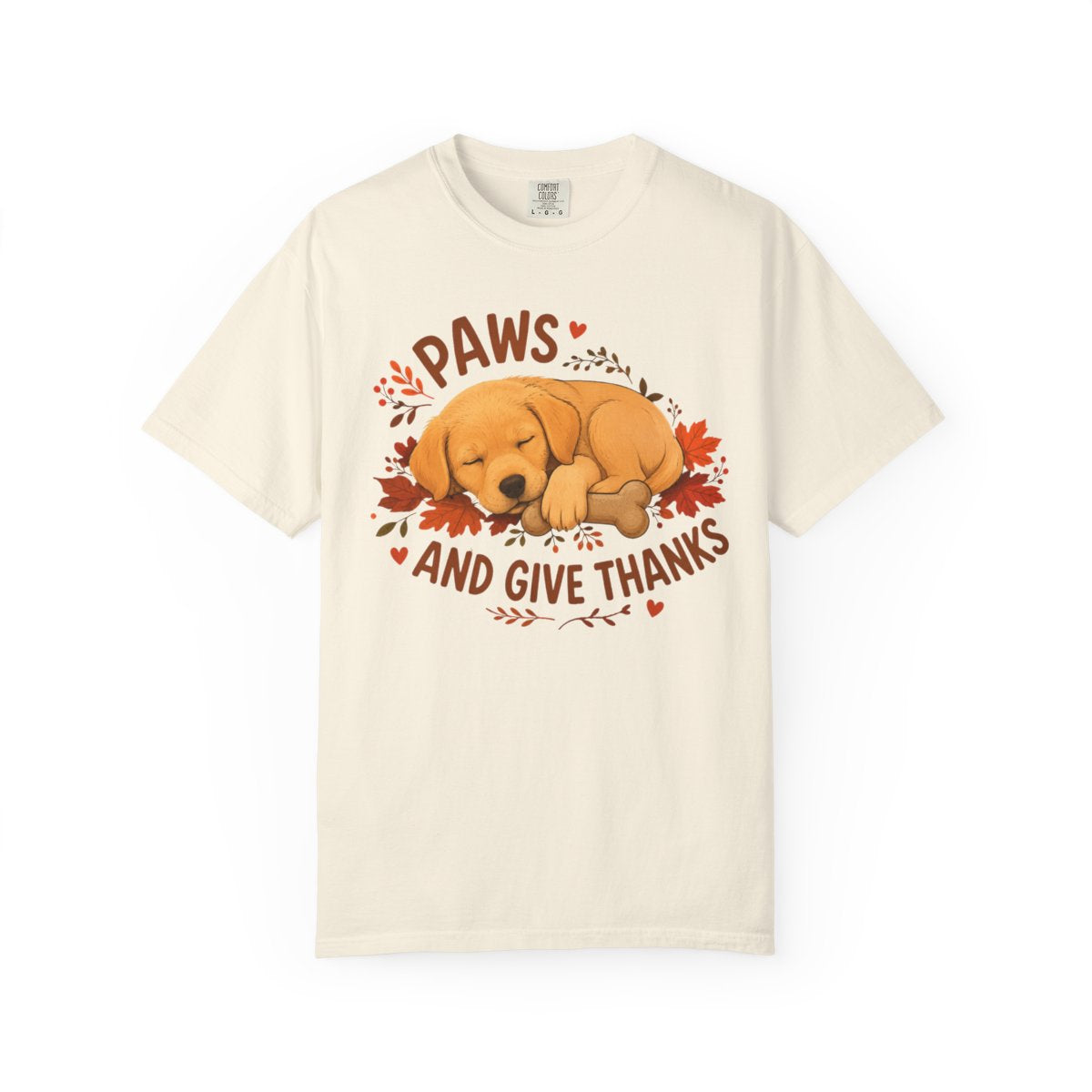Yellow Lab Thanksgiving Shirt, Paws Give Thanks Tee, Fall Labrador Retriever Lover Gift
