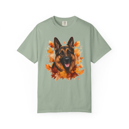 German Shepherd Fall Shirt, Autumn Dog Mom Comfort Colors Tee